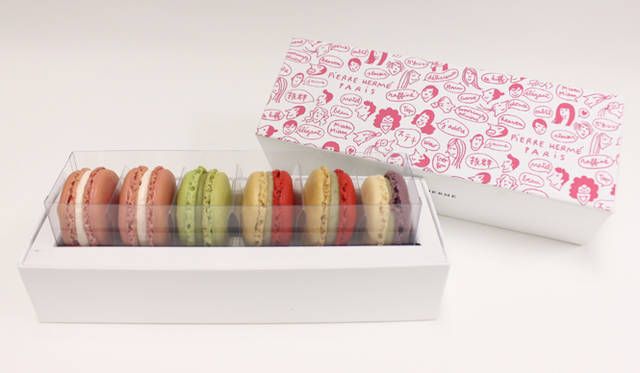 <strong>PIERRE HERMÉ PARIS｜ピエール・エルメ・パリ</strong>　ホワイトデイ限定マカロン6個詰合せ 2310円<br />（ローズ、ヴァニーユエフレーズ[限定フレーバー] 各2個、ピスターシュ、アンヴィ 各1個）