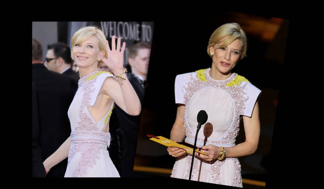 <strong>第83回アカデミー賞 リポート！</strong>　Cate Blanchett｜ケイト・ブランシェット　 ジバンシー クチュールのスミレ色のドレスを纏ったケイト・ブランシェット。柔らかな輝きを放つヴァン クリーフ＆アーペルのヴィンテージコレクションのジュエリーを身に着け、よりエレガンスを漂わせた。　Van Cleef & Arpels©Photo by Kevin Winter/Getty Images