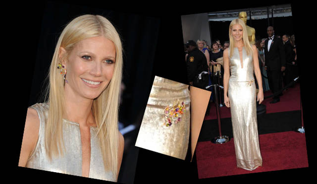 　Gwyneth Paltrow｜グウィネス・パルトロウ　 イヤリング、ブローチ、リング……グウィネス・パルトロウが身に着けた色鮮やかなジュエリーは、ルイ・ヴィトンのハイジュエリー「L’Ame du Voyage (ラーム・デュ・ヴォワイヤージュ）」コレクション。