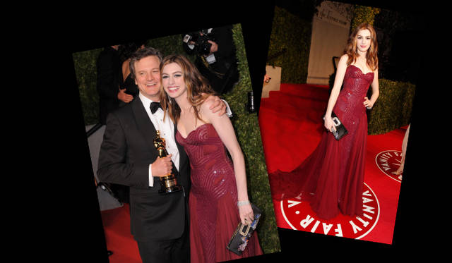 <strong>第83回アカデミー賞 リポート！</strong>　Anne Hathaway｜アン・ハサウェイ　 この第83回アカデミー賞授賞式において、司会を務めたアン・ハサウェイ。『ヴァニティフェア』開催のアフターパーティでは、ロジェ・ヴィヴィエのクラッチバッグを手に。