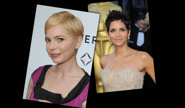 <strong>第83回アカデミー賞 リポート！</strong>　Michelle Williams , Halle Berry｜ミシェル・ウィリアムズ、ハル・ベリー　 シンプルながらもセンス溢れるジュエリーづかいを見せたのは、ミシェル・ウィリアムズとハル・ベリー。左／『ブルーバレンタイン』で主演女優賞ノミネートされたミシェル・ウィリアムズは10カラットのFOEVERMARKダイヤモンド スタッドを着けて。右／ハル・ベリーは“Neil Lane”のプラチナ×10カラットダイヤモンドドロップイヤリングを着用。©Gettyimages ©StarTraksPhoto.com