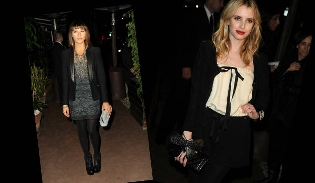 <strong>第83回アカデミー賞 リポート！</strong>　Rasida Jones , Emma Roberts｜ラシダ・ジョーンズ、エマ・ロバーツ　 左／シャネル2011年春夏プレタポルテ コレクションのブラックレースのドレスとネックレスを身に着けた女優のラシダ・ジョーンズ。右／歌手のエマ・ロバーツは、2011年春夏プレタポルテ コレクションのブラック＆ホワイトのロンパーを纏って。©CHANEL