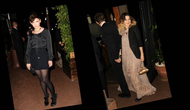 <strong>第83回アカデミー賞 リポート！</strong>　Ginnifer Goodwin , Drew Barrymore｜ジニファー・グッドウィン、ドリュー・バリモア　 左／ショートカットがお似合いの女優ジニファー・グッドウィンは、シャネル2011年春夏プレタポルテ コレクションのネイビーのスカートと黒シルクのトップスでまとめて。右／ドリュー・バリモアが纏ったのは、シャネル2011年春夏プレタポルテ コレクションのプリントロングドレス。©CHANEL