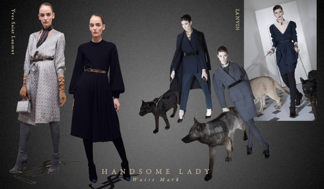 <strong>Chapter.05｜ハンサムレディ</strong>　カジュアルなリラックススタイルとおなじく注目したいのが膝下丈のスカートやボリュームのあるトラウザーズ、マニッシュなクロップトパンツやセットアップでつくるハンサムなレディスタイル。<br />左から Yves Saint Laurent（イヴ・サンローラン）、LANVIN（ランバン）