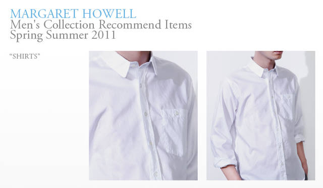 <strong> MARGARET HOWELL｜マーガレット・ハウエル</strong>　シャツ各2万5200円（マーガレット・ハウエル）