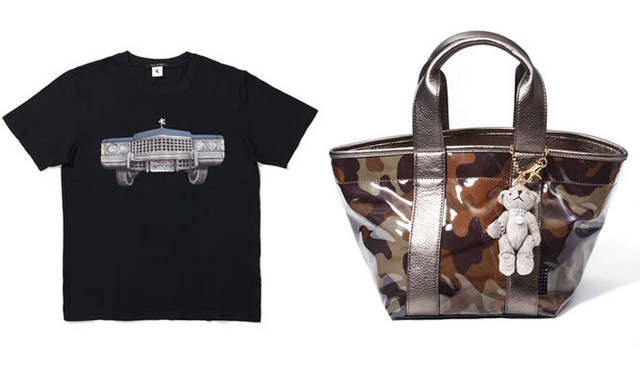 <strong>BARNEYS NEW YORK｜バーニーズ　ニューヨーク</strong>　バーニーズ　ニューヨーク神戸店1周年 左／「ADAM KIMMEL」Tシャツ2万3100円（バーニーズ　ニューヨーク新宿店 7F/バーニーズ　ニューヨーク横浜店 6F/バーニーズ　ニューヨーク銀座店 B1/バーニーズ　ニューヨーク神戸店 B1にて販売）、右／「BARNEYS NEW YORK」神戸店限定バッグ＆チャームセット7350円（限定200個/バーニーズ　ニューヨーク神戸店 1F）