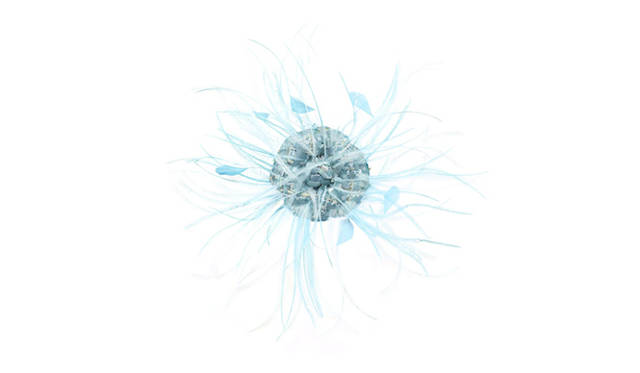 <strong>CHANEL｜シャネル</strong>　ツイードにフェザーをあしらったブローチ [直径8cm] 8万8200円（シャネル）　©CHANEL