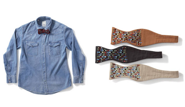 <strong>VISVIM｜ビズビム</strong>　シャツ　8万1900円　※ボウタイは4色の中から1色選ぶことができます。