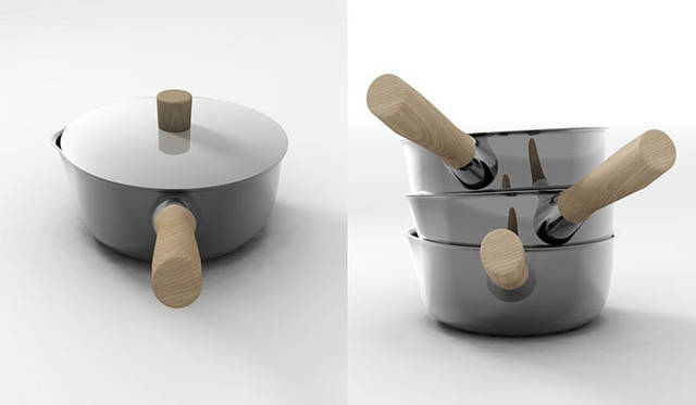 <strong>ALESSI｜The“Shiba”Series｜NAOTO FUKASAWA</strong>　「SAUCEPAN」3層構造ソースパン（断熱2層構造 フタつき15cm）把手｜木製 価格｜2万3100円