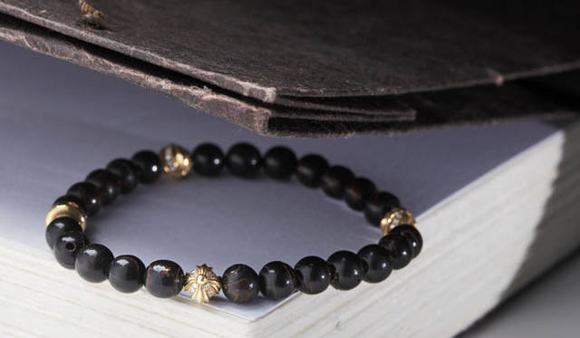 <strong>CHROME HEARTS｜クロムハーツ</strong>　ブラックコーラル×22Kwithダイア（BEAD 6MM）45万9900円