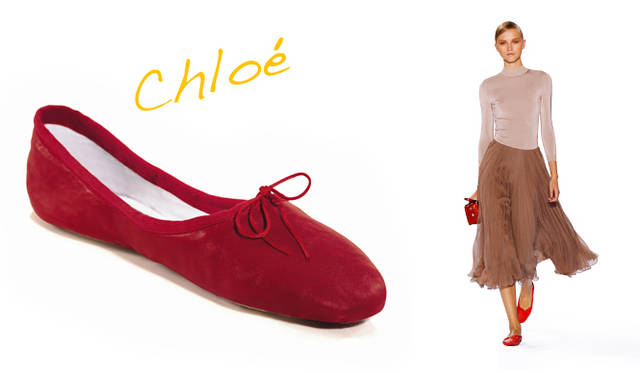 <strong>Chloé｜クロエ</strong>　バレエシューズ（参考色）4万4100円（クロエ／クロエ インフォメーション）　Tel. 03-4335-1750