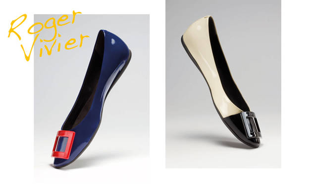<strong>Roger Vivier｜ロジェ ヴィヴィエ</strong>　左／バレエシューズ 6万9300円、右／バレエシューズ 8万7150円（ロジェ ヴィヴィエ／ロジェ ヴィヴィエ 阪急うめだ本店5Fインターナショナルブティック）　Tel. 06-6361-1381（代）