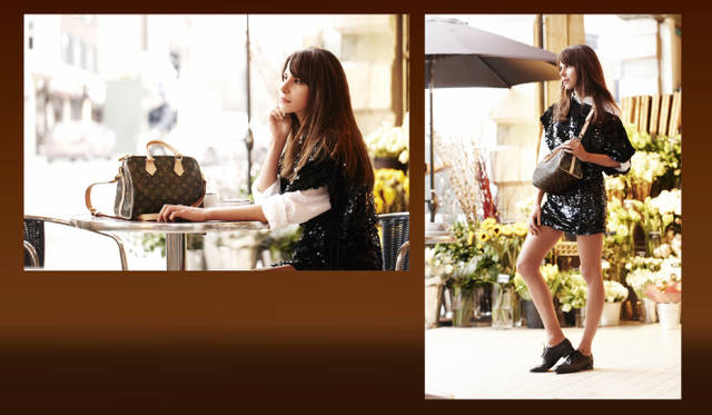 <strong>LOUIS VUITTON｜ルイ・ヴィトン</strong>　　「SPEEDY BANDOULIERE（スピーディ・バンドリエール）」　©LOUIS VUITTON/BOO GEORGE　　STYLIST&MODEL CAROLINE SIEBER