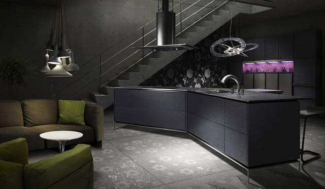 <strong>TOYO KITCHEN｜トーヨーキッチン</strong>　キッチン「INO（イノ）」<br>Mesh Silver（メッシュシルバー）のV-LANDプラン。