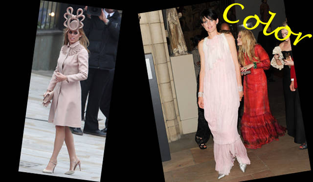 <strong>特集｜セレブリティの最新ドレススタイルをチェック！</strong>　<strong>（左）</strong>先日華やかに執りおこなわれたウィリアム王子とキャサリン・ミドルトン妃のロイヤルウェディングに参列したPrincess Beatrice of York（プリンセス・ベアトリス・オブ・ヨーク）はこの日、「ヴァレンティノ」の2011年春夏オートクチュールコレクションのコート、ドレス、グローブ、シューズに、おなじく「ヴァレンティノ ガラヴァーニ」の2011-12年秋冬プレコレクションのクラッチバッグをコーディネイト。ユニークな帽子が話題となった。　<strong>（右）</strong>ニューヨーク・メトロポリタン美術館ファッションインスティテュートガラに出席したStella Tennant（ステラ・テナント）は「シャネル」のオートクチュールドレスをセレクト。アクセントにシルバーカラーを取り入れ、シンプルに着こなした。　©Billy Farrell/BFAnyc.com