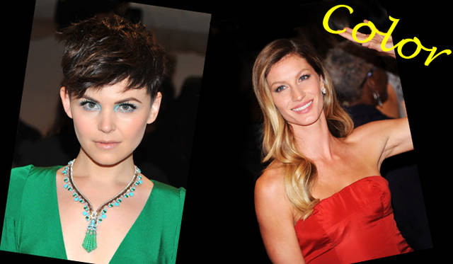 <strong>特集｜セレブリティの最新ドレススタイルをチェック！</strong>　<strong>（左）</strong>ニューヨーク・メトロポリタン美術館ファッションインスティテュートガラに出席したGinnifer Goodwin（ジニファー・グッドウィン）。首もとを飾る「ヴァン クリーフ＆アーペル」の「アールデコ ジップ ネックレス」のターコイズがアクセントに。ジュエリーに合わせたメイクアレンジにも注目。 ©Stephen Lovekin - Gettyimages　<strong>（右）</strong>おなじくファッションインスティテュートガラに出席したGisele Bundchen（ジゼル・ブンチェン）は存在感のある赤のドレス。「ヴァン クリーフ＆アーペル」の“ロータス”イヤクリップをさりげなく合わせた洗練されたスタイルをみせた。　©Dimitrios Kambouris GETTY