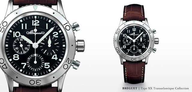 <strong>Breguet｜ブレゲ</strong>　第三世代「タイプXXアエロナバル」のストラップ仕様。84万000円。