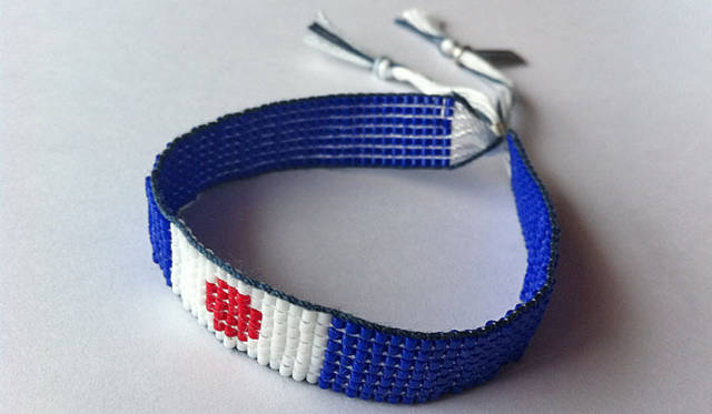 <strong>OUTDOOR PRODUCTS｜アウトドアプロダクツ</strong>　100本限定チャリティブレスレット　「OUTDOOR PRODUCTS」のブランドカラーで彩られたブレスレット