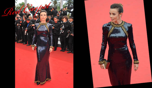 <strong>カンヌ国際映画祭2011</strong>｜映画祭最終日、Elodie BOUCHEZ（エロディ・ブシェーズ）は自身出演作『Un Certain Regard』のプレミアにシャネル「パリ-上海」コレクションのオリエンタルなドレスで登場。