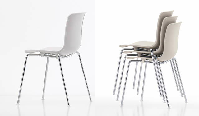 <strong>hhstyle.com</strong>　「HAL Tube」カラー/シェル｜ベーシックダーク、ホワイト、アイビー、アイスグレイ、ブリック、ワームグレイ、チョコレート、オレンジ、ベース｜クローム、ベーシックダーク、クリーム、サイズ｜W345×D490×H790/SH430mm、素材｜ポリプロピレン、スチール、価格｜2万4150円（ベース｜スタッキング不可）、2万7300円（ベース｜スタッキング可） ©www.vitra.com