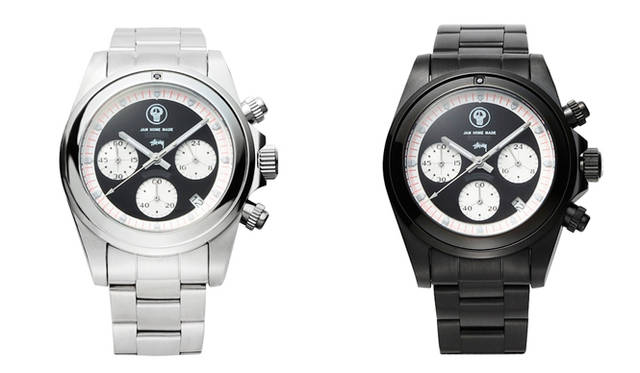 <strong>JAM HOME MADE×STUSSY</strong>｜ダイヤモンド スカル ウォッチ 3万3600円（カラー：ブラック／シルバー）