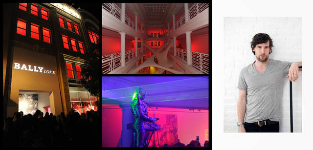 <strong>BALLY｜バリー</strong>　バリーを語るうえで、アートとの関わりを外すことはできない。左／2010年アートバーゼル出展のようす。右／今年2度目になる「BALLY LOVE」のプロジェクト。2011年にタッグを組むのはアーティストのオラフ・ブルーニング。