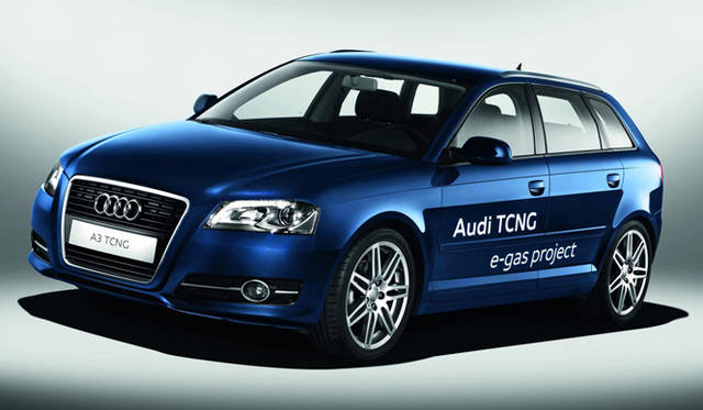 <strong>論客がポスト3.11のクルマ界を語る</strong>　2013年から本格的に生産を開始する予定の水素燃料車「アウディ A3 TCNG」。最大航続距離は400km、CO2排出量は27g/kmを記録する。