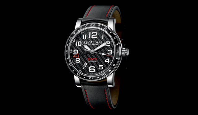 <strong>GRAHAM｜グラハム</strong>　ケースサイズは日本人男性の腕にピッタリの直径42mm。「シルバーストーン・タイムゾーン」39万9000円。