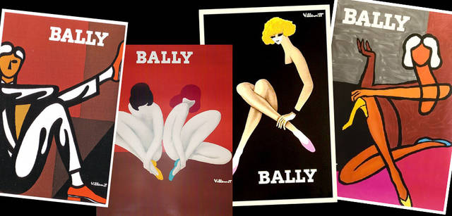 <strong>BALLY｜バリー</strong>　1910年代からはじまった「バリー・ポスター」の広告キャンペーン。アートと広告をつなぐあたらしい試みは当時斬新なものだった。