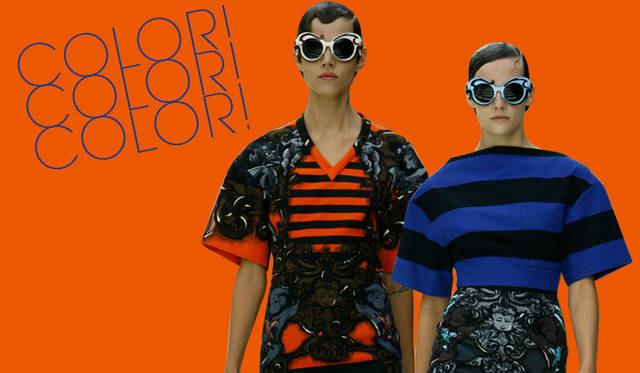 <strong>特集｜この夏のお薦めサングラスを一挙紹介！</strong>　Key Word 01：Color｜ピュアなホワイトや鮮やかなビビッドカラー、フラワーやアニマルといった大胆なモチーフづかいなど、にぎやかなパレットは今季のもっとも大きなトレンドといえる。そんな“カラー”が主役のスタイルにお薦めなのが、あえてカラフルなアイウェアを重ねる“カラー・オン・カラー”コーディネイト！