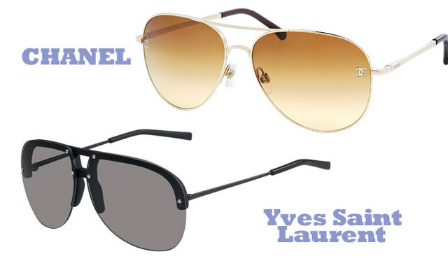 <strong>特集｜Key Word 02：Masculine</strong>　<strong>CHANEL｜シャネル</strong>　3万7800円（シャネル アイウエア事業部　Tel. 03-3780-5201）／<strong>YVES SAINT LAURENT｜イヴ・サンローラン</strong>　3万4650円（グッチ グループ ジャパン イヴ・サンローラン ディビジョン　Tel. 0570-016655）