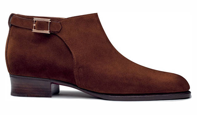 <strong>JOHN LOBB│ジョンロブ</strong>　ビスポーク「キャピタルコレクション」モデル「TOKYO」　（タバコブラウン スエード、レザーソール、ベヴェルドウェスト、糸巻き状のレザーヒール）