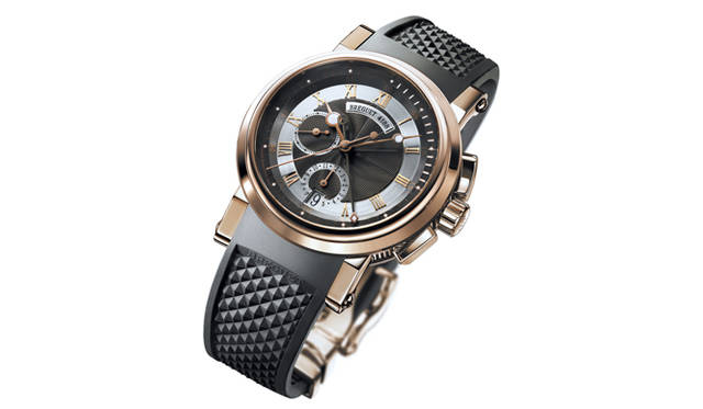 <strong>Breguet｜ブレゲ  伊勢丹新宿店本館 4 階ジュエリー＆ウォッチに  「ブレゲサロン」 期間限定オープン</strong>　マリーン・クロノグラフ 5827　ローズゴールド＆ラバーストラップ　325万5000円