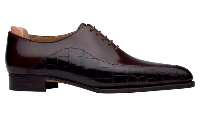 <strong>JOHN LOBB│ジョンロブ</strong>　ビスポーク「キャピタルコレクション」モデル「HONG KONG」　（ミスティカーフ×ダークブラウンクロコダイル、パイピング：ダークブラウン、ヤギ革、5ミリレザーソール、ベヴェルドウェスト、2.5センチヒール）