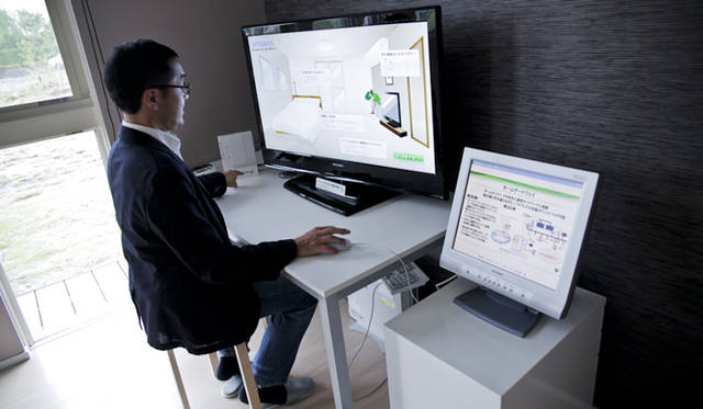 <strong>三菱電機編｜スマートハウスの普及に向けて</strong>　テレビモニターでも電力使用状況のモニタリングができる。