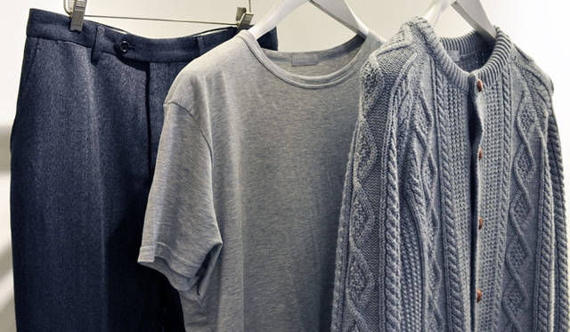 <strong> MARGARET HOWELL｜マーガレット・ハウエル</strong>　MARGARET HOWELL MENS AUTUMN WINTER 2011 at MARGARET HOWELL PARIS SHOP　グレーのバリエーションはアイテムを超えてとても豊富。
