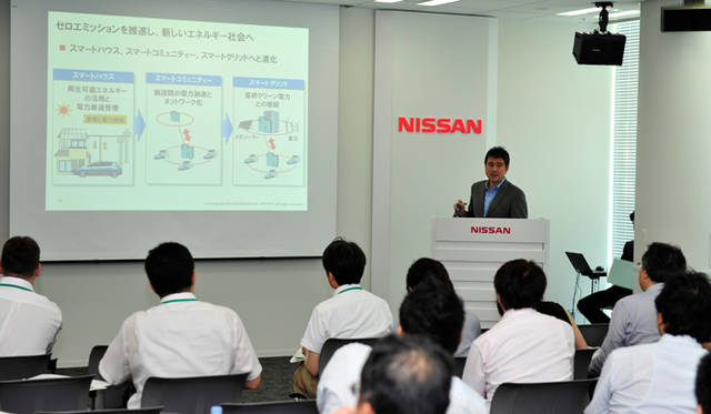 <strong>日産｜NISSAN EV用充電システムの実証実験</strong>　日産自動車 渡部英朗執行役員