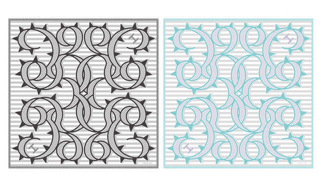 <strong>TAKAHASHI HIROKO</strong>　HIROCOLEDGE for SHISEIDO THE GINZA｜唐草模様の大判コットンスカーフ。