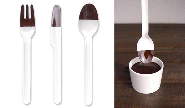 <strong>sorani｜ソラニ</strong>　陶器のカトラリー「sorani torori」　コンセプトプロダクト「ホワイト＋チョコ」