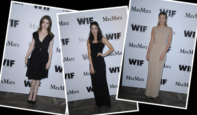 <strong>MaxMara｜マックスマーラ　ウーマン・イン・フィルム ロサンゼルス</strong>　左から／スポーツマックスのドレスを着た女優のアナ・ケンドリック、マックスマーラのドレスを着たアビゲイル・スペンサーとアレクサンドラ・リチャーズ。