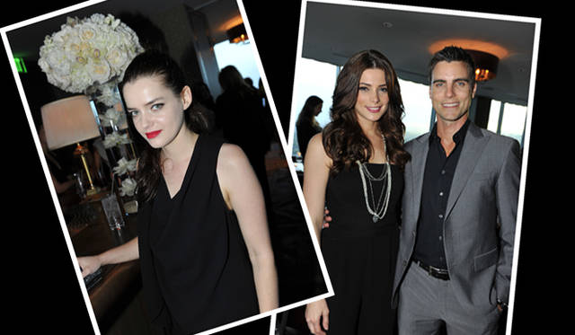 <strong>MaxMara｜マックスマーラ　ウーマン・イン・フィルム ロサンゼルス</strong>　左／マックスマーラのドレスを着た女優のロキサーヌ・メスキダ、右／女優のアシュレー・グリーンと俳優のコリン・エッグレスフィールド。