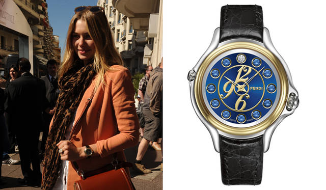 <strong>FENDI｜フェンディ</strong>　女優のジェシカ・ハートはブラックストラップにブルーの文字盤のものを愛用。「クレイジー カラット」リミテッドエディション 57万7500円 （フェンディ／フェンディ ジャパン）