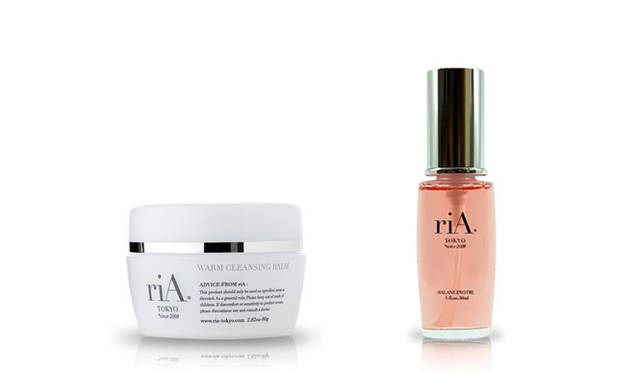 <strong>riA｜リア</strong>　左／「ウォーム・クレンジング・バーム」、右／「バランシングオイル」