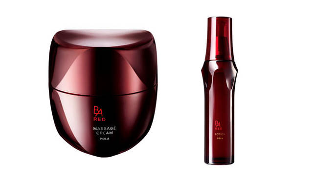 <strong>POLA｜ポーラ</strong>　新スキンケアライン「B.A RED」　右／B.A RED マッサージクリーム、左／B.A RED ローション