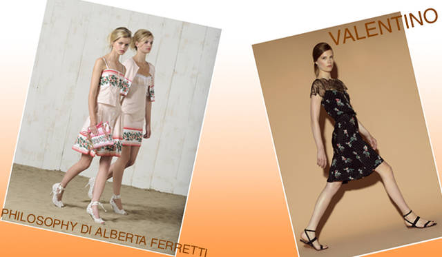 g_retro_2 <strong>特集|2012年春夏トレンド速報!</strong> Chapter1:注目のスタイルキーワードをチェック! “Retro” 左からPHILOSOPHY DI ALBERTA FERRETTI(フィロソフィ ディ アルベルタ フェレッティ)、VALENTINO(ヴァレンティノ)
