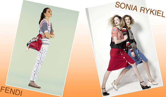 g_retro_1 <strong>特集|2012年春夏トレンド速報!</strong> Chapter1:注目のスタイルキーワードをチェック! “Retro” FENDI(フェンディ)、SONIA RYKIEL(ソニア・リキエル)