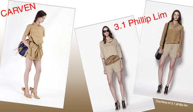 g_safari_2 <strong>特集|2012年春夏トレンド速報!</strong> Chapter1:注目のスタイルキーワードをチェック! “Safari” 左からCARVEN(カルバン)、3.1 Phillip Lim(3.1 フィリップ リム)