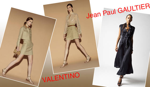 g_safari_3 <strong>特集|2012年春夏トレンド速報!</strong> Chapter1:注目のスタイルキーワードをチェック! “Safari” 左からVALENTINO(ヴァレンティノ)、Jean Paul GAULTIER(ジャンポール・ゴルチエ)