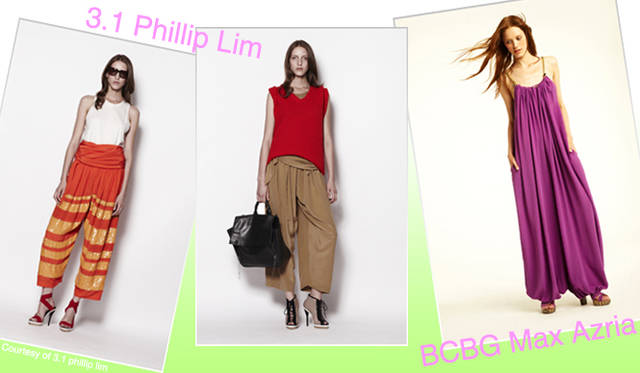 g_loose_3 <strong>特集|2012年春夏トレンド速報!</strong> Chapter1:注目のスタイルキーワードをチェック! “Loose Silhouette” 左から3.1 Phillip Lim(3.1 フィリップ リム)、BCBG Max Azria.(ビーシービージーマックスアズリア)