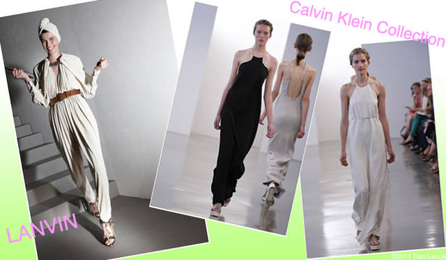 g_loose_6 <strong>特集|2012年春夏トレンド速報!</strong> Chapter1:注目のスタイルキーワードをチェック! “Loose Silhouette” 左からLANVIN(ランバン)、Calvin Klein Collection(カルバン・クライン コレクション)